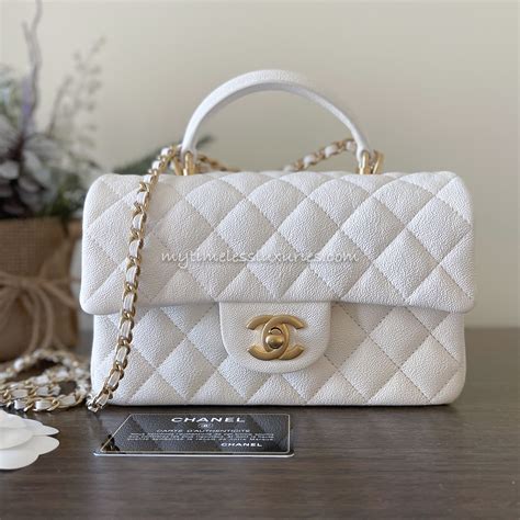 chanel white bag with handle|vintage chanel top handle bag.